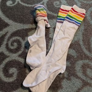 Rainbow knee socks!